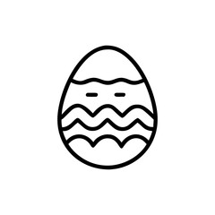 A simple line drawing of an easter egg with wavy lines and two dashes