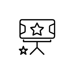 Presentation screen displaying a star with a smaller star on the side