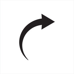 Simple Curved Arrow Vector Icon