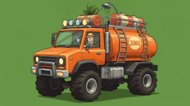 Orange off road truck illustration
