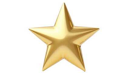 Obraz premium 3d Gold metallic star isolated on a transparent background. Golden shiny star for Awards, medals, decoration design elements isolated PNG