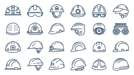 Safety Helmet and Personal Protective Equipment Icon

