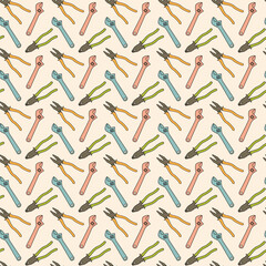 vector repairing tools pattern design, seamless pattern of repairing tools