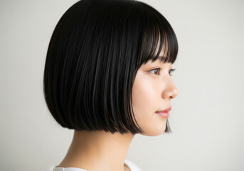 ヘアスタイルがボブの日本人女性