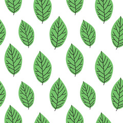vector green leaves seamless pattern background design