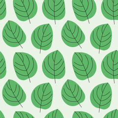 vector green leaves seamless pattern background design