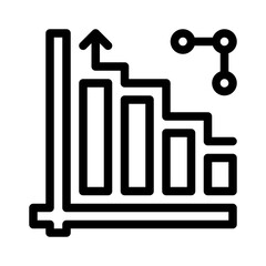 Rising Data Trend line icon