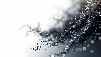 Obraz premium Abstract Digital Art with Floating Particles and Bokeh Effect