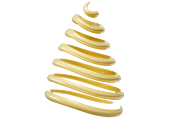 Mayonnaise sauce in the form of lines. Collection of wavy lines of mayonnaise sauce isolated on a transparent or white background