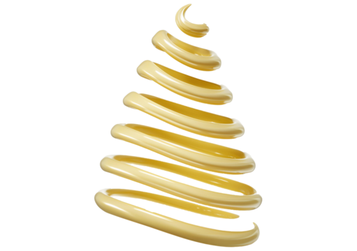 Mayonnaise sauce in the form of lines. Collection of wavy lines of mayonnaise sauce isolated on a transparent or white background - Powered by Adobe