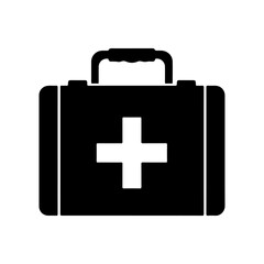 Obraz premium Aid kit medical silhouette icon vector flat design on white background