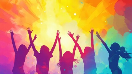 Happy Youth Day vibrant background and message