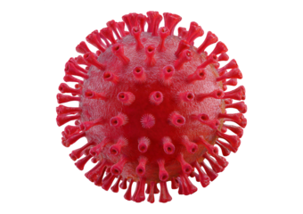 Coronavirus cells or bacteria molecule. Virus Covid-19. Virus isolated on a transparent or white background