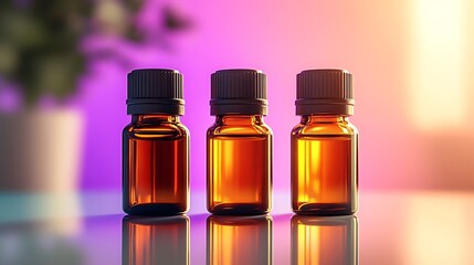 Bottles with medicine in glass containers isolated on white background