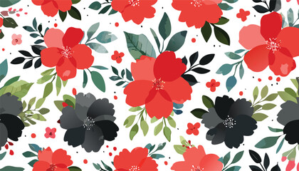 red and black flower samless pattern,backgrounds, textile, floral pattern, illustration, beauty, design, flower, pattern, red, seamless pattern, vector, black color, gold colored, creativity, curve, 