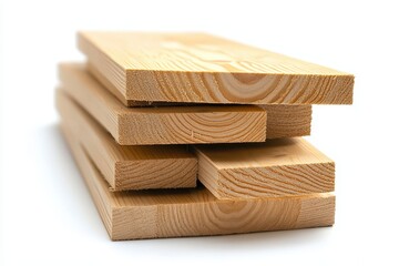 Wood planks stacked neatly ready for construction projects or woodworking tasks, Pile of wood planks