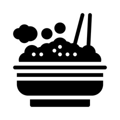 rice bowl glyph icon