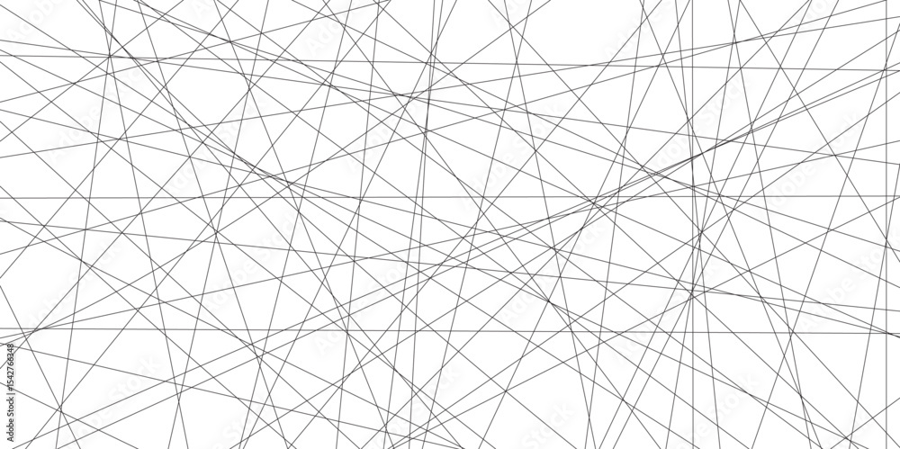 Aufkleber abstract black lines with white background.Creative and geometric shape with white luxury pattern and paper texture design in illustration with white line background.	