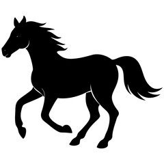 Obraz premium Galloping horse silhouette great for freedom motion farm and countryside designs