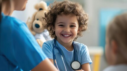Child receiving care from pediatric nurse