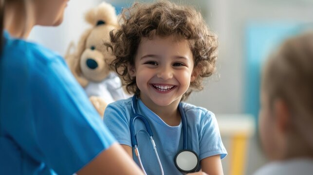 Child receiving care from pediatric nurse
