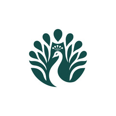 Elegant peacock logo