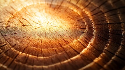 Wood Grain Close-up: The intricate texture of a cross-section of wood, highlighting the natural patterns and growth rings, revealing a story of time and nature's artistry. 