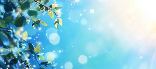 Obraz premium Delicate spring branches against a soft, pastel-blue sky