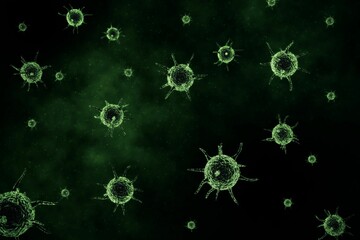 Composite image of green virus