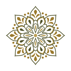 Abstract Floral Design in Green and Beige