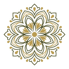 Floral Flower Design Illustration with Olive Green Petal