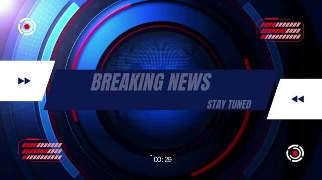 Blue and Red Futuristic Breaking News Video
