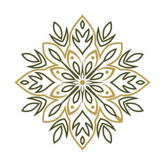 Abstract Olive and Gold Mandala Design