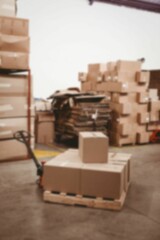 Fototapeta na wymiar Cardboard boxes on pallet