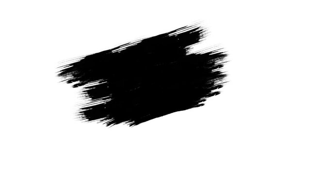 Hand drawn transition. Brush stroke black and white background Paint brush transition Fast Abstract stroke black white background, animation of paint splash. Brush stroke black and white transition