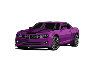 Purple Sports Car Racing Vector Illustration