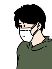 man with mask, protection of virus covid 19