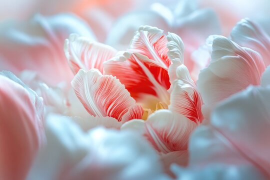 Close-up of a tulip's delicate center