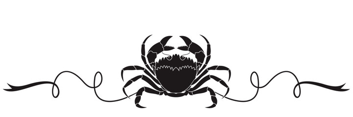 Crab or crustacean flat icon for food apps and websites