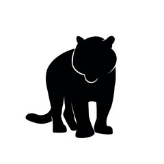 black silhouette of tiger animal. animal symbol