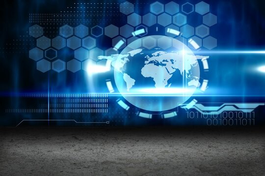 Fototapeta Earth interface on abstract screen
