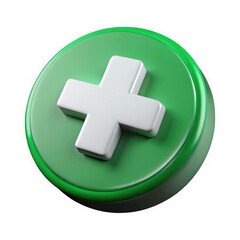 Obraz premium Green plus sign icon symbol on white background on transparent background