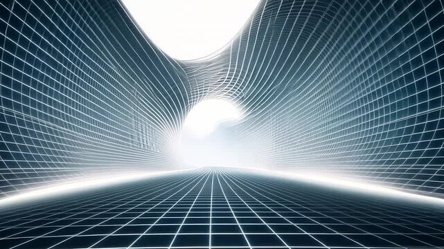 Abstract gridded tunnel