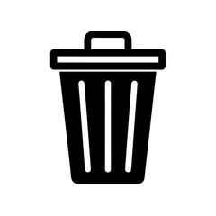 Camp Trash Can Icon Vector with Flat Clean Design