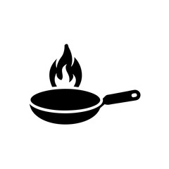 Campfire Cooking Skillet Icon Vector in Clean Flat Style