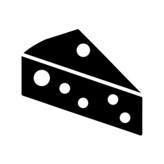 Cheese Wedge Icon Vector in Flat and Clean Isolated Style