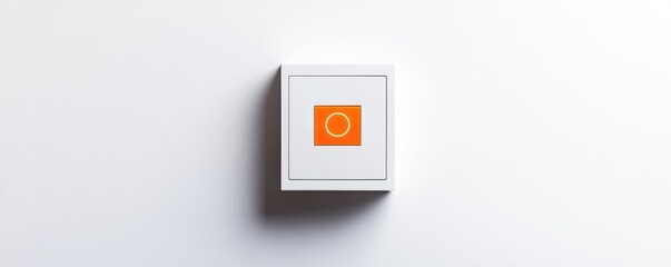 White square switch with orange circle