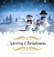 snowman family Christmas card