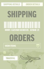 Digital composite image of yellow shipping report