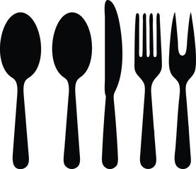 Cutlery icon. Spoon, forks, knife. restaurant symbol vector illustration